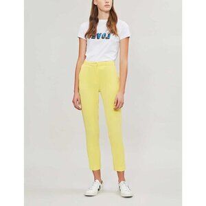 TOPSHOP Pants Yellow Cropped Suit Trousers Pants Lemon Yellow SZ 6 NWT